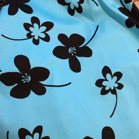 Vintage Y2K Bohemian Floral Halter Sundress Bright Turquoise Dress Size 10 NWT - Picture 9 of 16